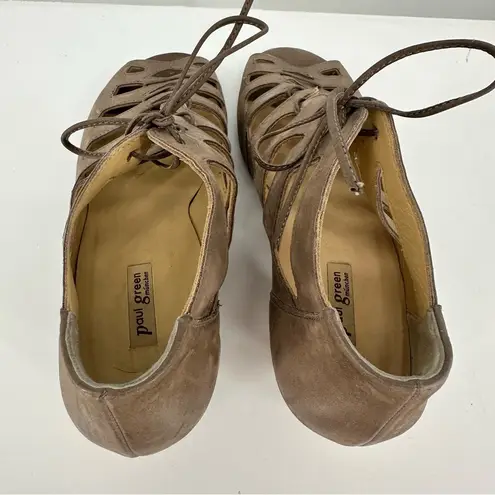 Paul Green Lace Up Heeled Sandals size UK 5 US 7.5 Light Brown