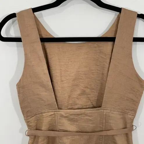 Robert Rodriguez Size 2 Brown Linen Blend Eyelet Lace Sleeveless A-Line Dress - Image 4