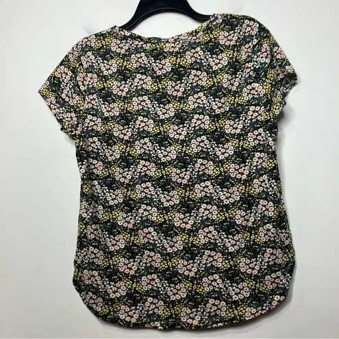 H&M  basic floral top lightweight women’s‎ size small business casual curved hem