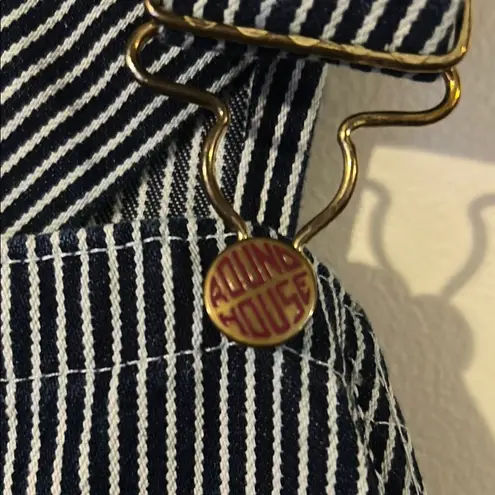 Vintage Striped Denim Overalls Blue Size 42x32