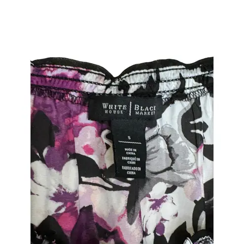 WHBM Women's Top Satin Floral V