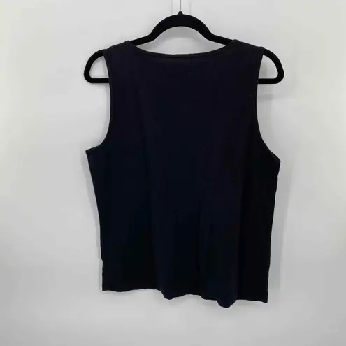 Fresh Produce Baby Rib Essential Shell Tank Top Womens Large Black Cotton NEW