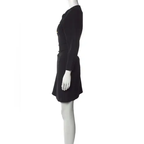 Adolfo Vintage 70s 80s Black Shift Dress with Removable or Adjustable Dickey szL
