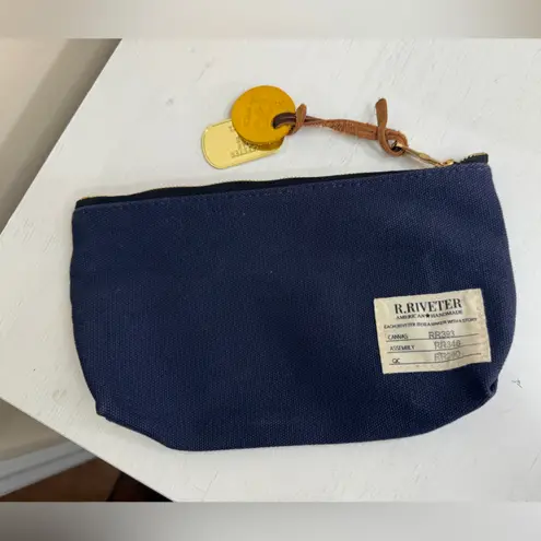 R. Riveter Lucy Canvas Zipper Pouch Navy Blue
