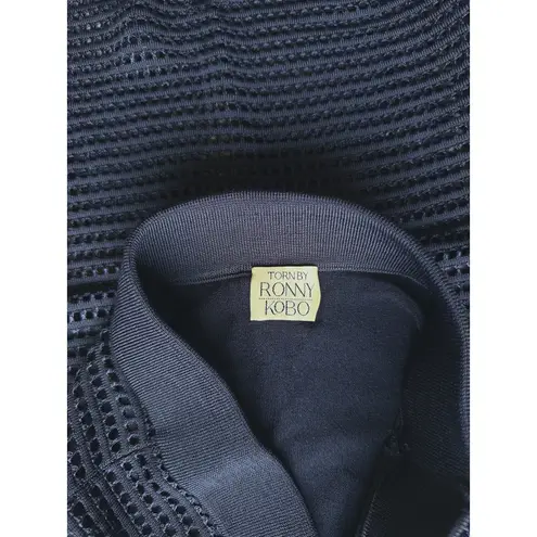 Torn By Ronny Kobo Torn Ronny Kobo Mesh Bodycon Mini Skirt Medium Black