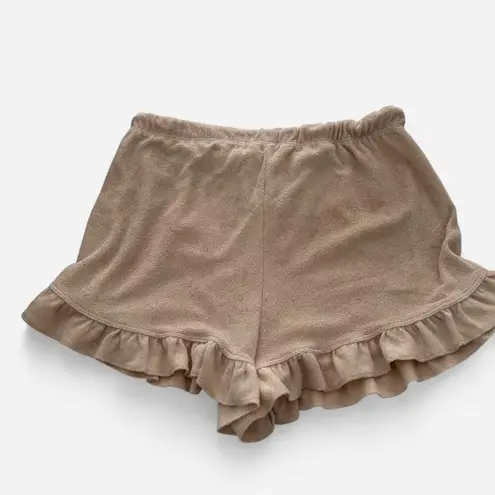 Mikey & Joey Cream Terry Ruffle Shorts – Soft Girl Lounge Aesthetic (Size S)