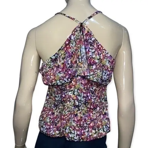 Mimi Chica Women’s Size L Floral Printed Ruffle Front Tank Top