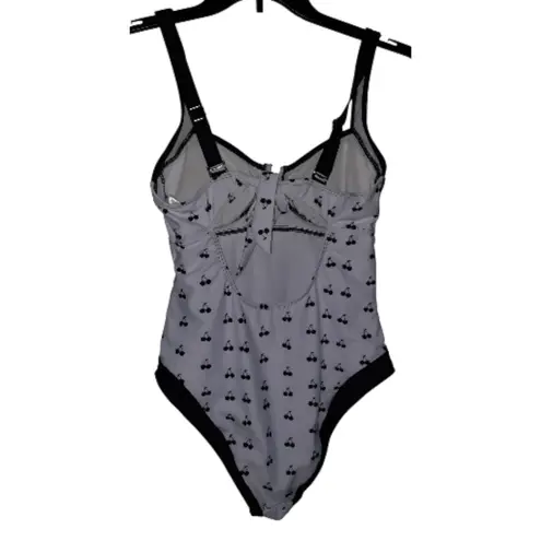 Black and White Cherry One Piece Swimsuit Size Medium