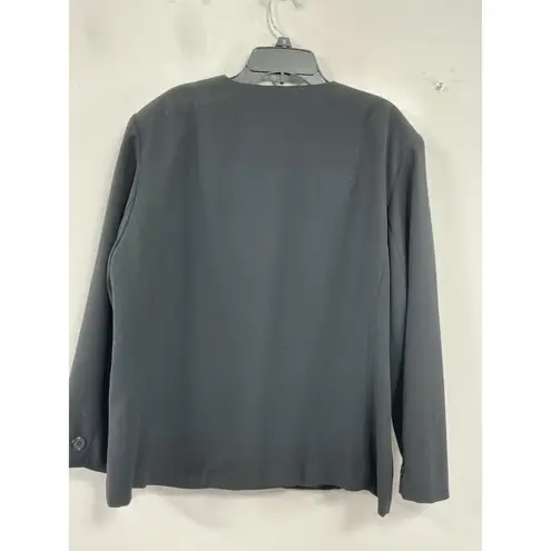 Womans Travel South Button Down Blazer 18 R Black Lined Padded Shoulders