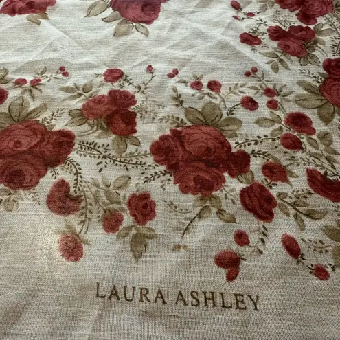 Laura Ashley  Floral Square Polyester Scarf Cottagecore Vintage Made In Italy