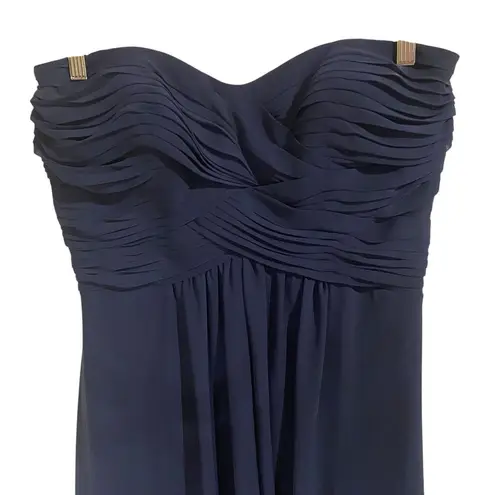 Bari Jay Navy Strapless Dress Size 10 Formal Gala Bridesmaid Prom Bridal Blue