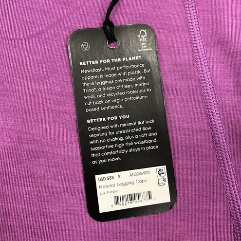 Allbirds  Natural Legging Capri in Lux Purple Size Small