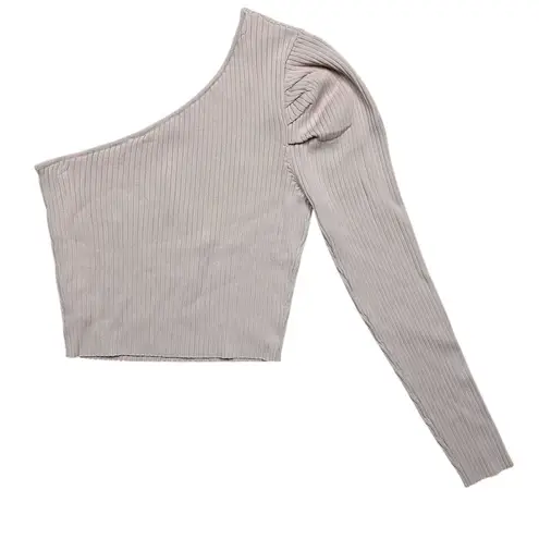 Endless Rose NWT Women's Puff Sleeve One Shoulder Top Dusty Pink Size M