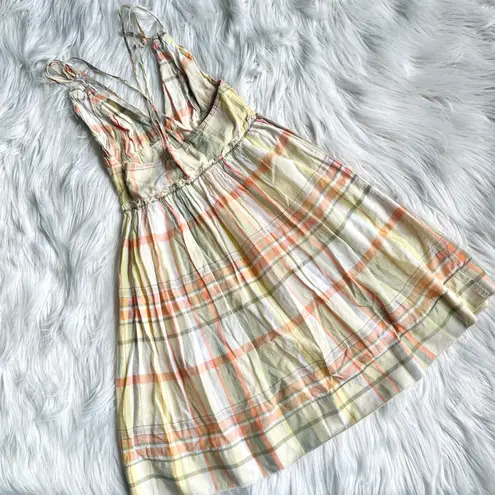 To The Max Yellow Orange Plaid Print Dress