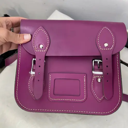 Mini Traditional British Vintage Satchel Boysenberry Crossbody Bag Purple