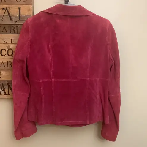 Ideology Women's Red Leather- Suede Jacket NICE