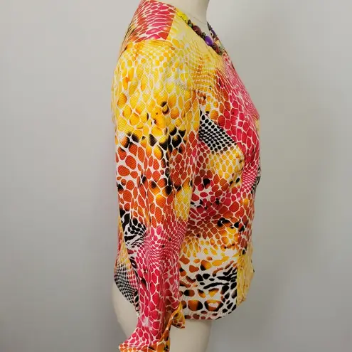 Mishca multicolored animal print embellished printed blazer size large