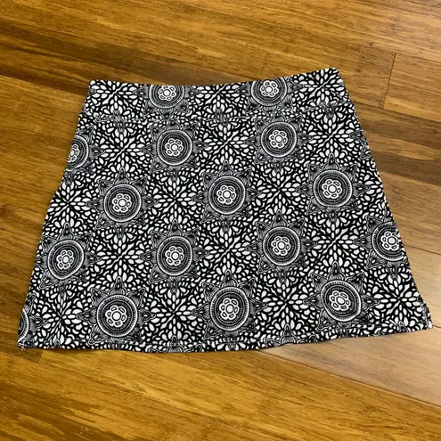 Soybu Athletic Skort Black White Geometric Print Sport Skirt Shorts Size Small
