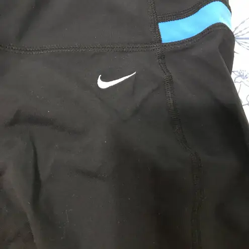 Nike  Dri-FIT shorts in black size small  blue detailing athletic running cheer - Image 7