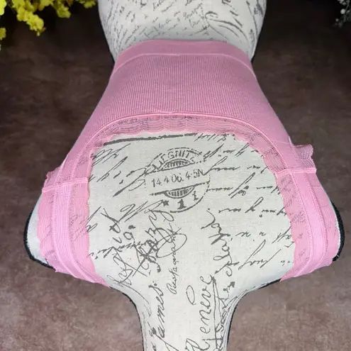 Rhonda Shear Ribbed Knit Lace Trim Leisure Bra