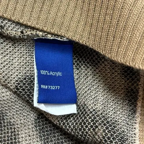 Apt 9 Beige Black Leopard Animal Print Open Front Knit Cardigan Sweater Size M Size M