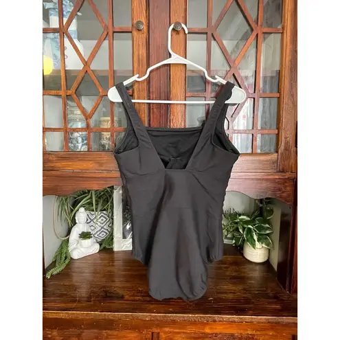 MiracleSuit Black One Piece Swimsuit Shaping Slimming Square Neck Size 12