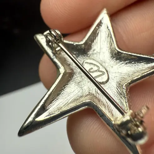 Star Shape Rhinestone Or Enamel Mix Brooch Pin Lot Of 3