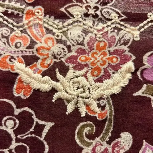 Eddie Bauer  Tie Front Cotton‎ Embroidered Top Women’s size Medium