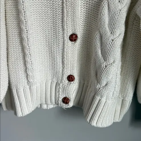 STAUD Blake Oversized Cardigan in Ivory Small