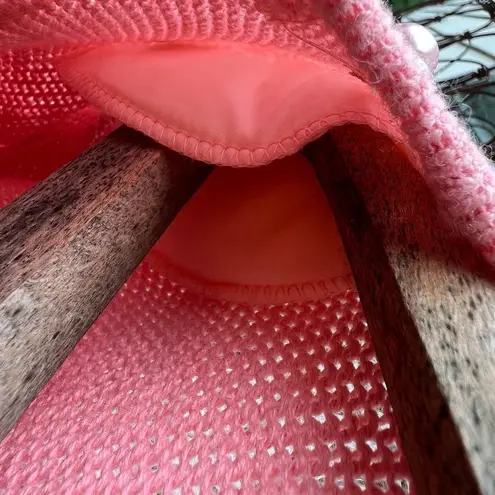 Vintage 90s strawberry milkshake knit pearl bead detail sweater Size M