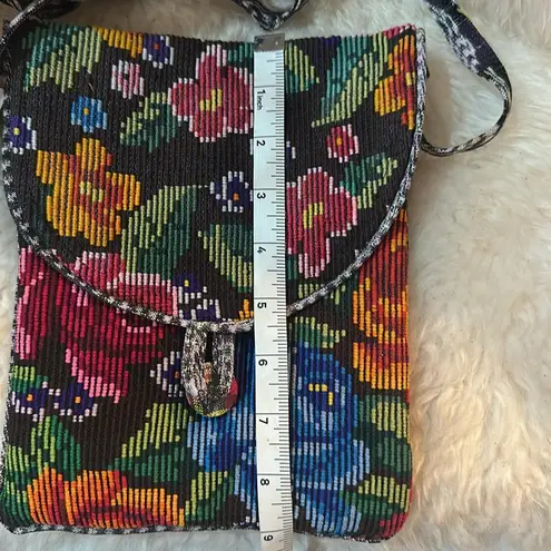 Unique Batik Embroidered Floral Crossbody Bag Red