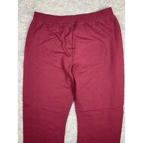 Hanes NWOT  Large Comfort Blend Sweatpants Pull On Elastic Waist Womens Burgundy