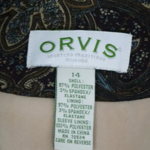 Orvis Ladies' Paisley Jacket Size 14