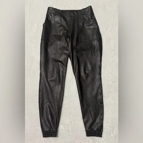 Spanx leather like jogger noir black