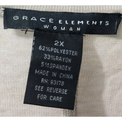 Grace Elements Tunic Top Dolman Sleeve Knit Pullover Casual 2X