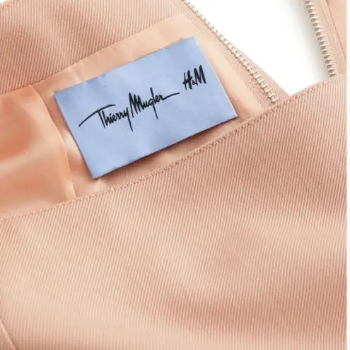 NWT H&M x MUGLER wool mini skirt antique pink Size 0