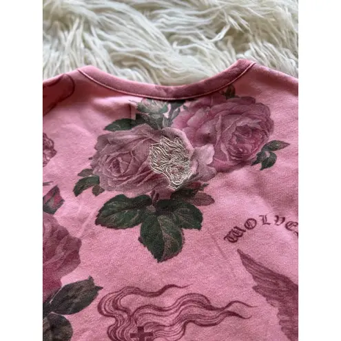 Darc Sport Chopper Wolf Baby Tee De La Rosa Size XS Pink