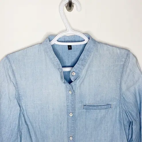 J Brand  fadeaway mandarin collar denim shirt sz S