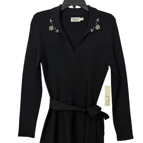 Eliza J NWT $148 Embellished Collar Long Sleeve Sweater Dress M 6 8