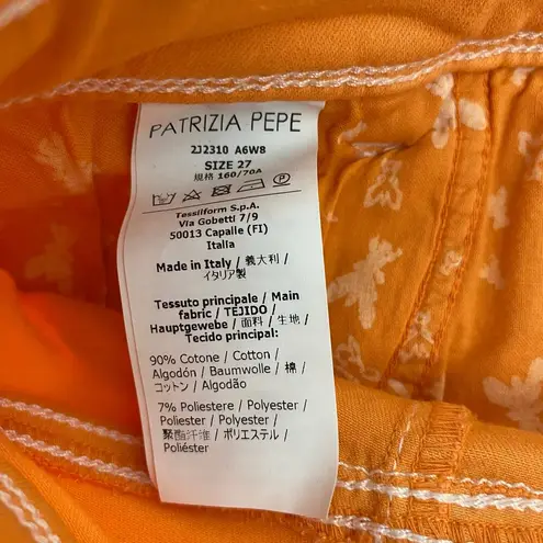 Patrizia Pepe Orange Spray Denim Trouser Shorts