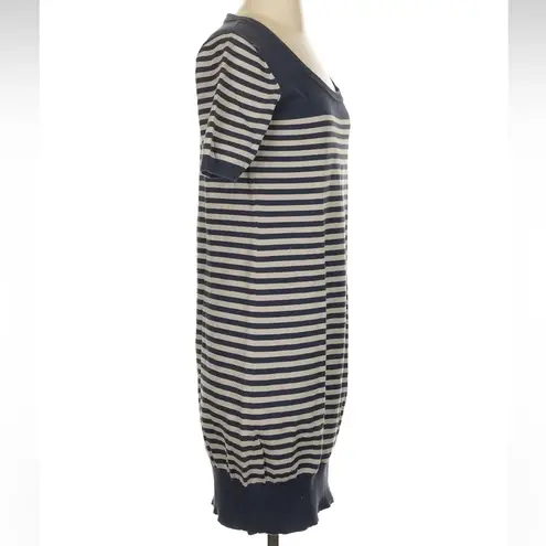 Vintage The Original Ben Sherman Navy Grey Stripe Sweater Dress Size Small S Blue