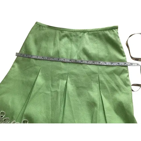 INC International Concepts Womens Pleated Skirt Size 6 Side Zipper Green