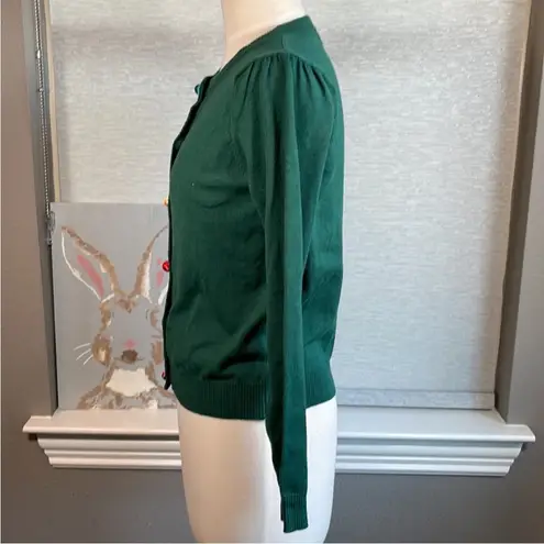 Modcloth  rare green cardigan Size S diff buttons