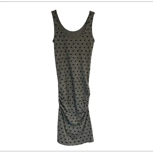 Monrow Gray and Black Polka Stars Tank Shirred Midi Dress Size XS NWOT