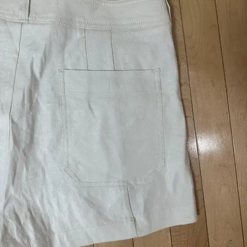 Anthropologie MAEVE Linen Blend Shorts Cream Size 29