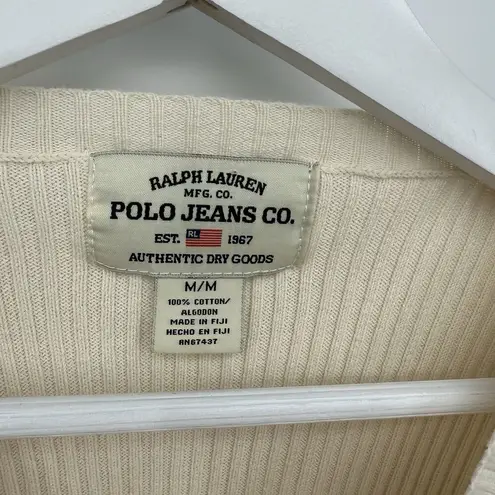 Ralph Lauren Polo Jeans Co Beige & Brown Sweater Top Size Medium Y2k
