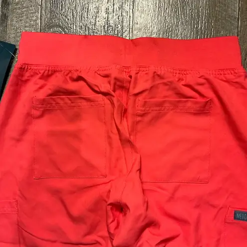 Salmon Colored Jogger Scrub Pants Size XS Red