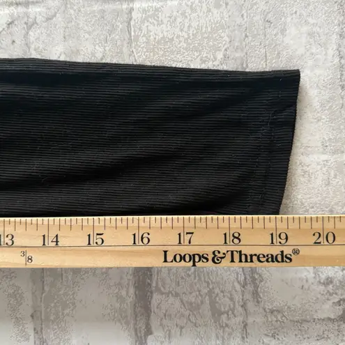 Y2K Style Raglan Long Sleeve Cropped Crew Neck Ribbed Black And Gray Shirt Top M Size M