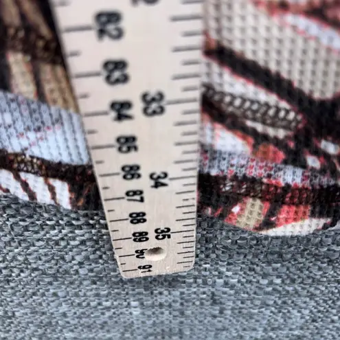 Roamans Womens Blouse Size 3x Butterfly Wing Print Waffle Knit Boho Warm Cozy Brown