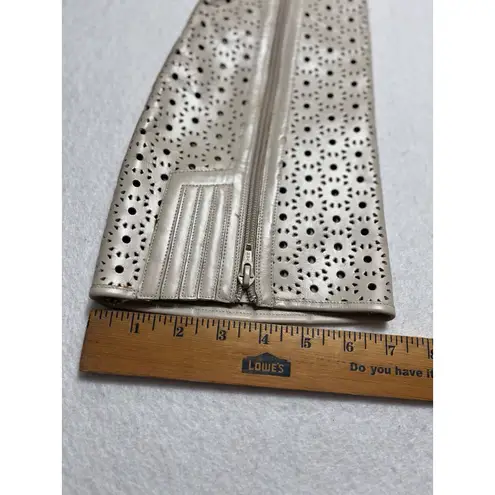 Bellini Leather Boots Womens Size 7 Knee High Heel 3.5" Tall Pointed Toe Boots Tan